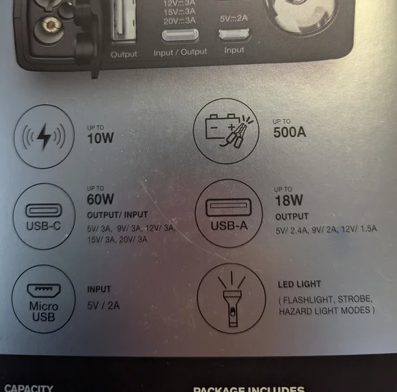 YADA Power Bank Pro, 60W USB-C, Car Battery Jump Starter, 10W Wireless Charger/1